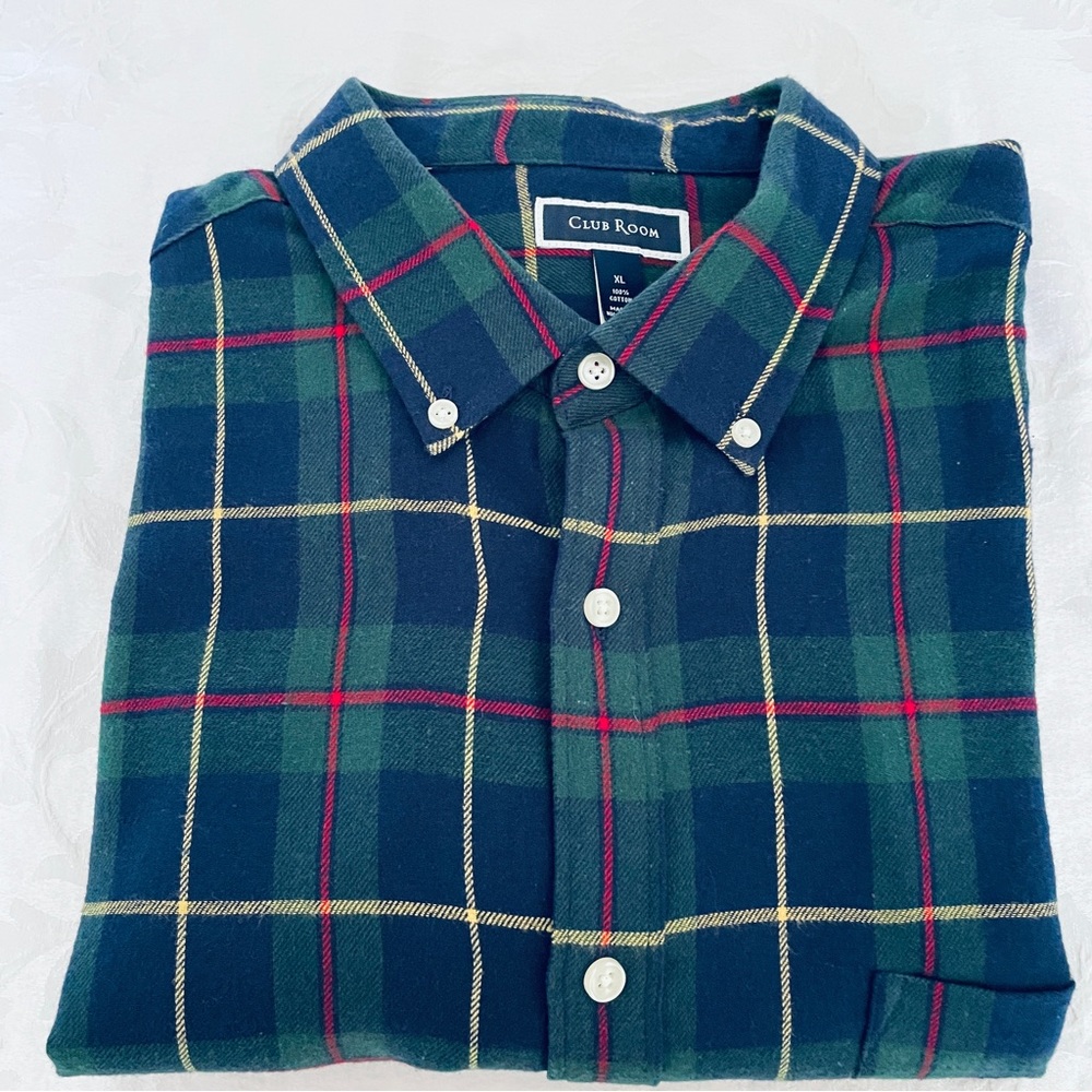 Club Room flannel long sleeve men’s shirt cotton